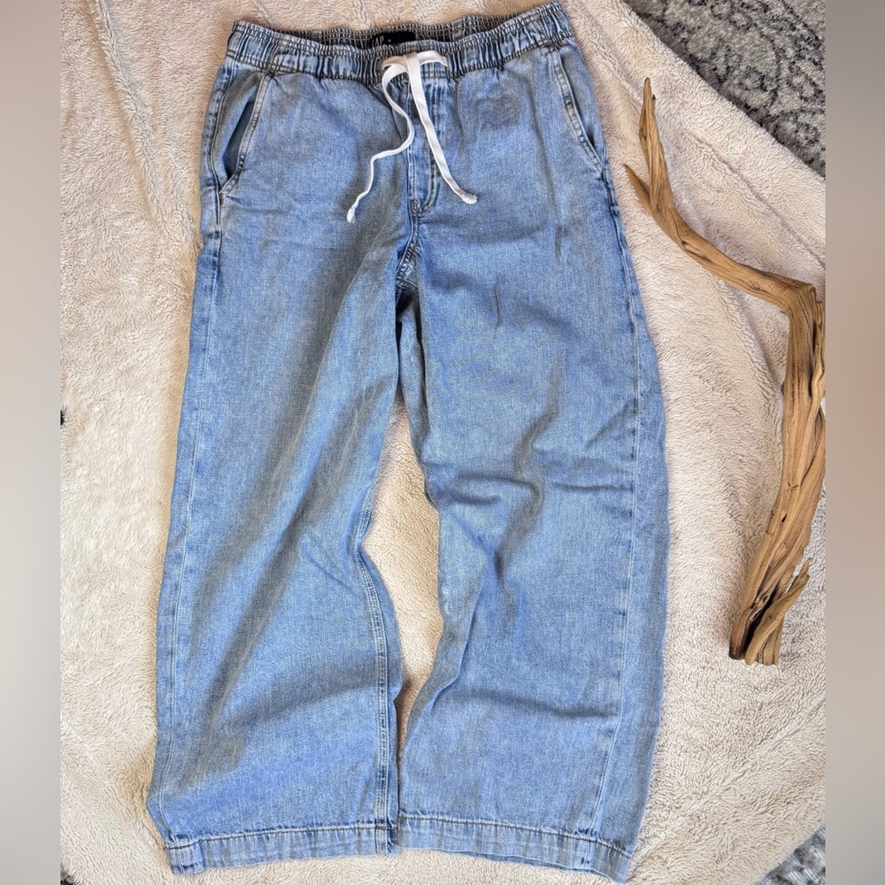 GAP High Rise Wide Leg Drawstring Jeans
